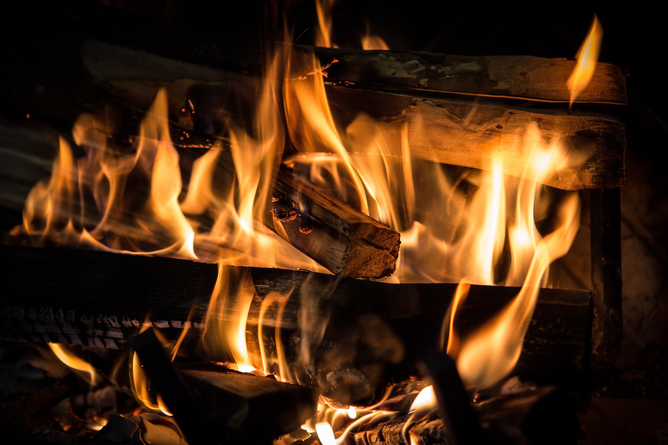 Logs in the Fireplace